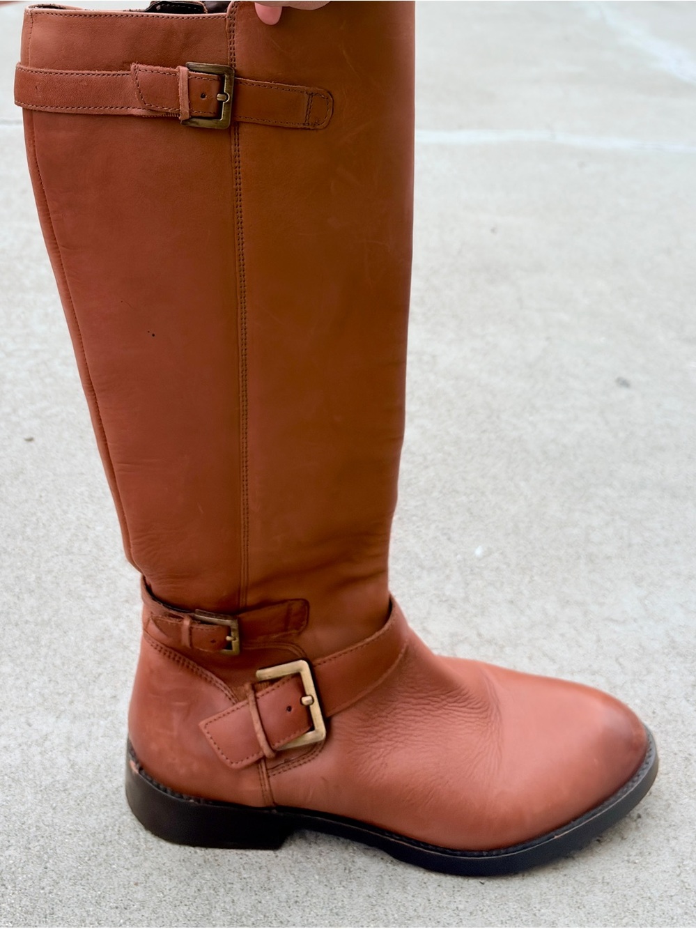 Sam Edelman Cognac Tall Leather Riding Boots Size 9